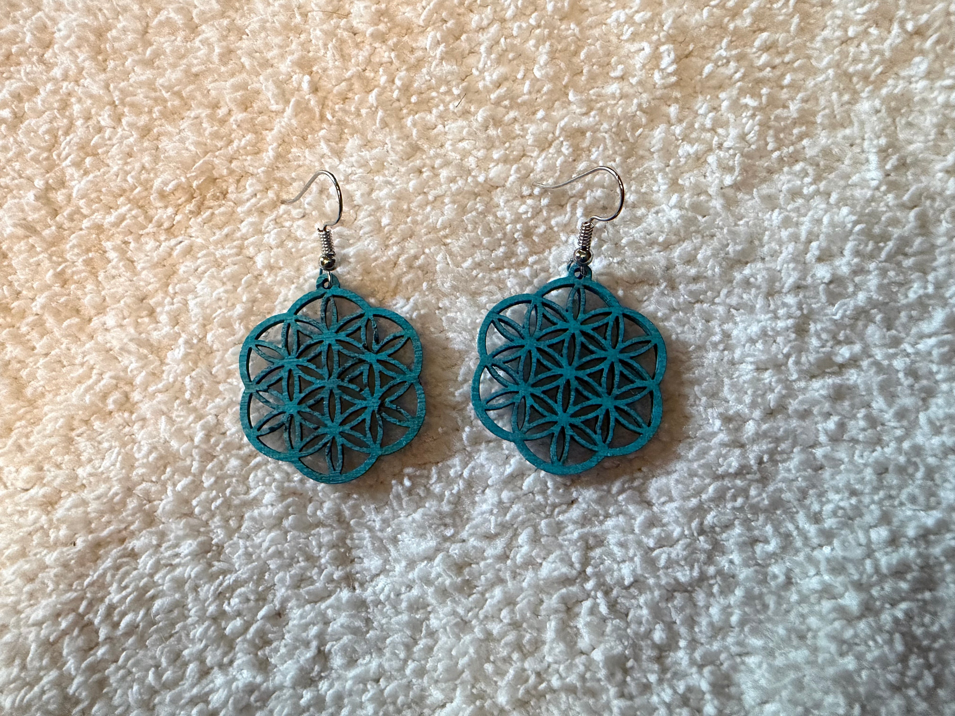Sacred Geometry Wooden Earrings ✨