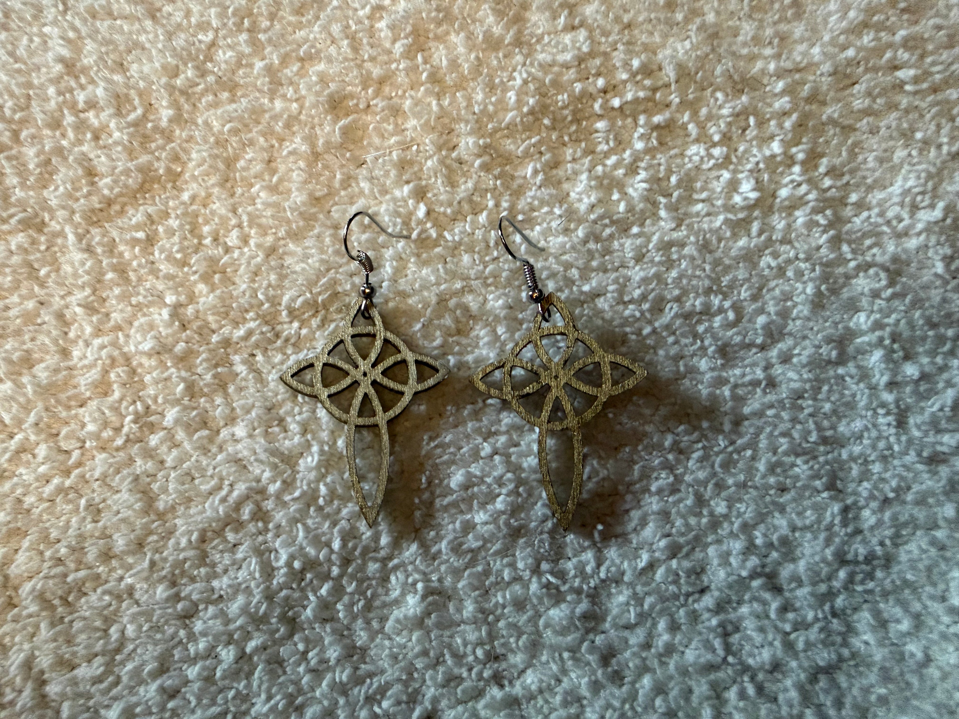 Celtic Cross Wooden Earrings ✨☘️