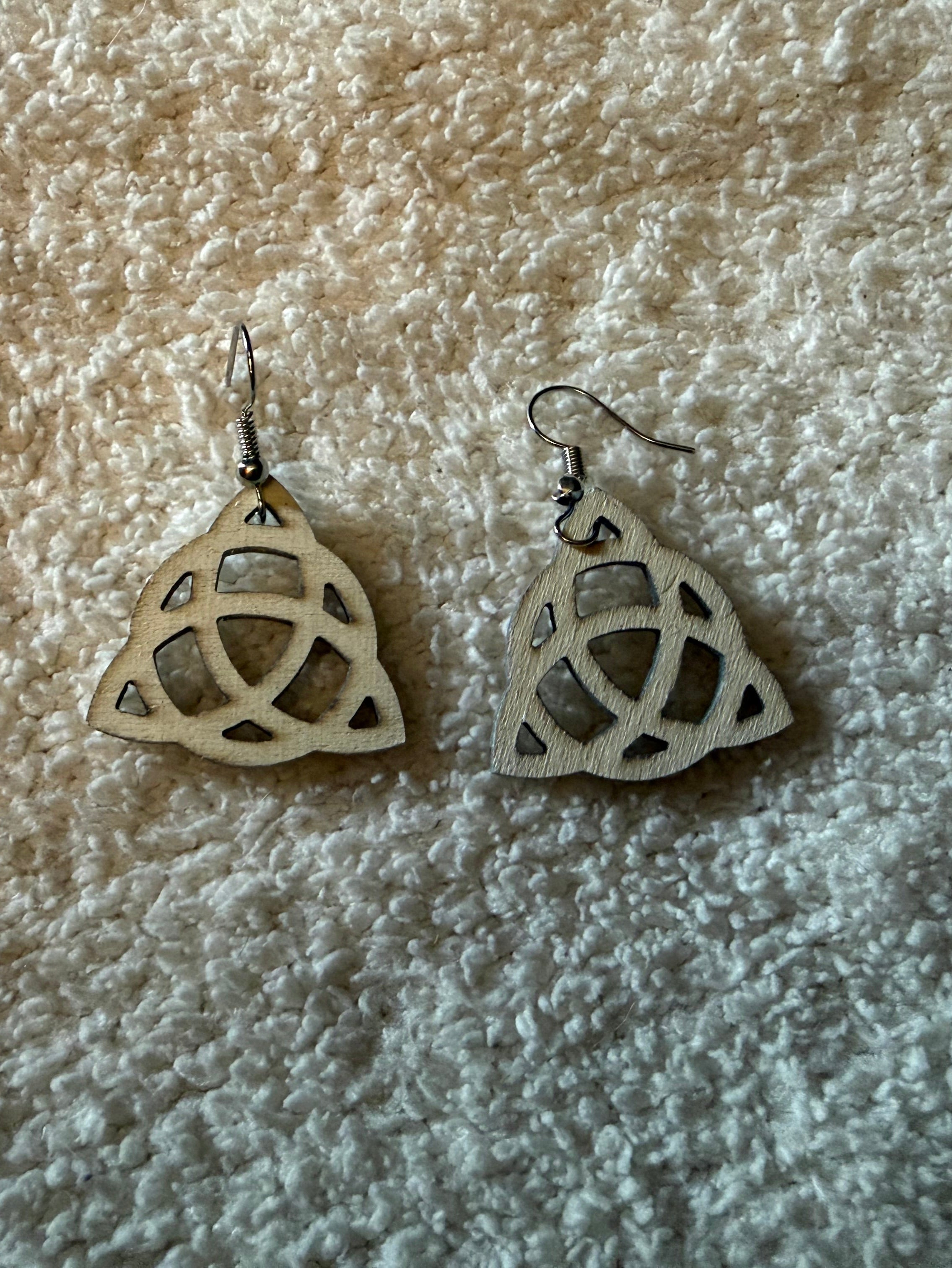 Celtic Knot Wooden Earrings ☘️