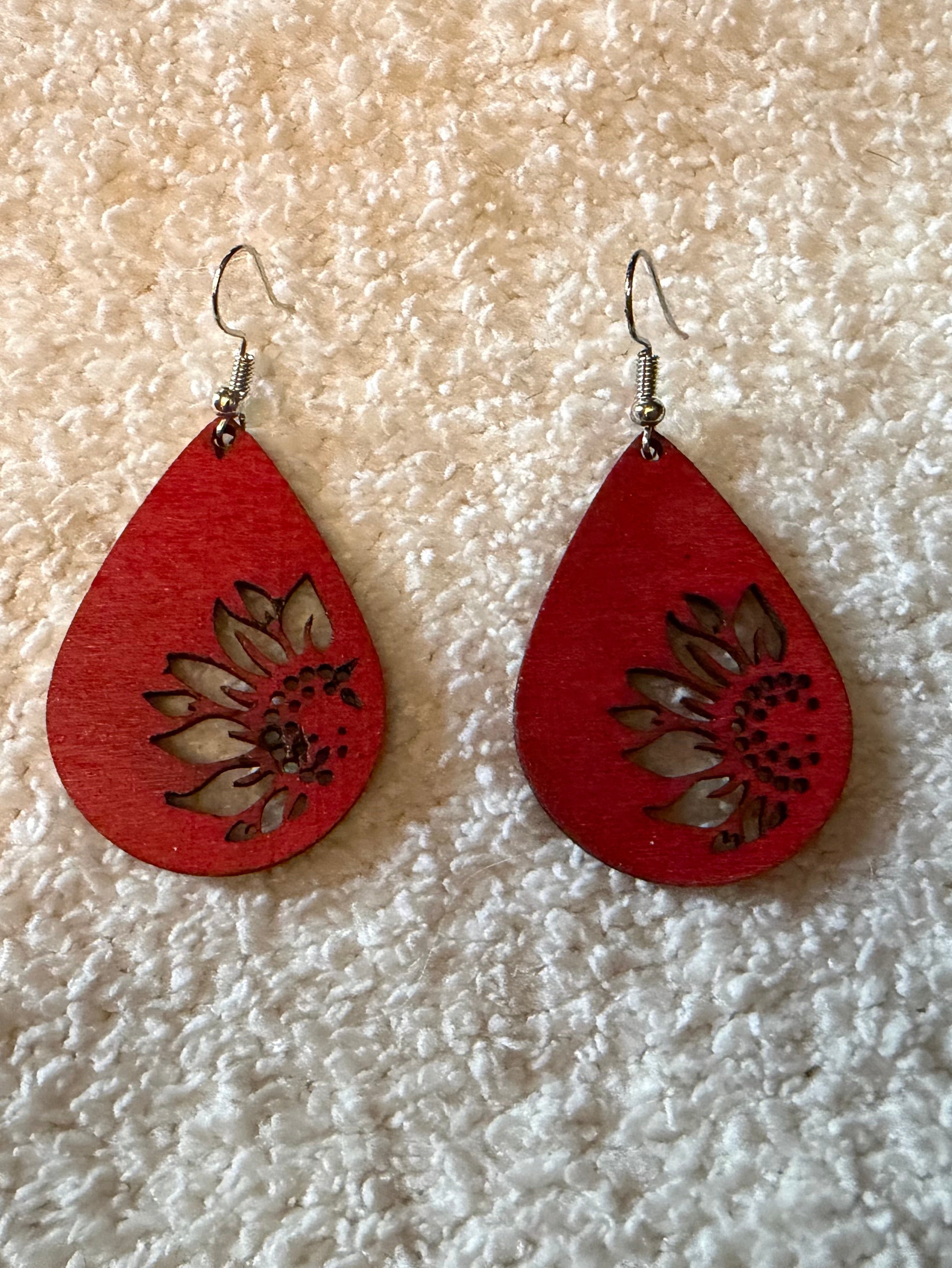 Sunflower Wooden Earrings 🌻