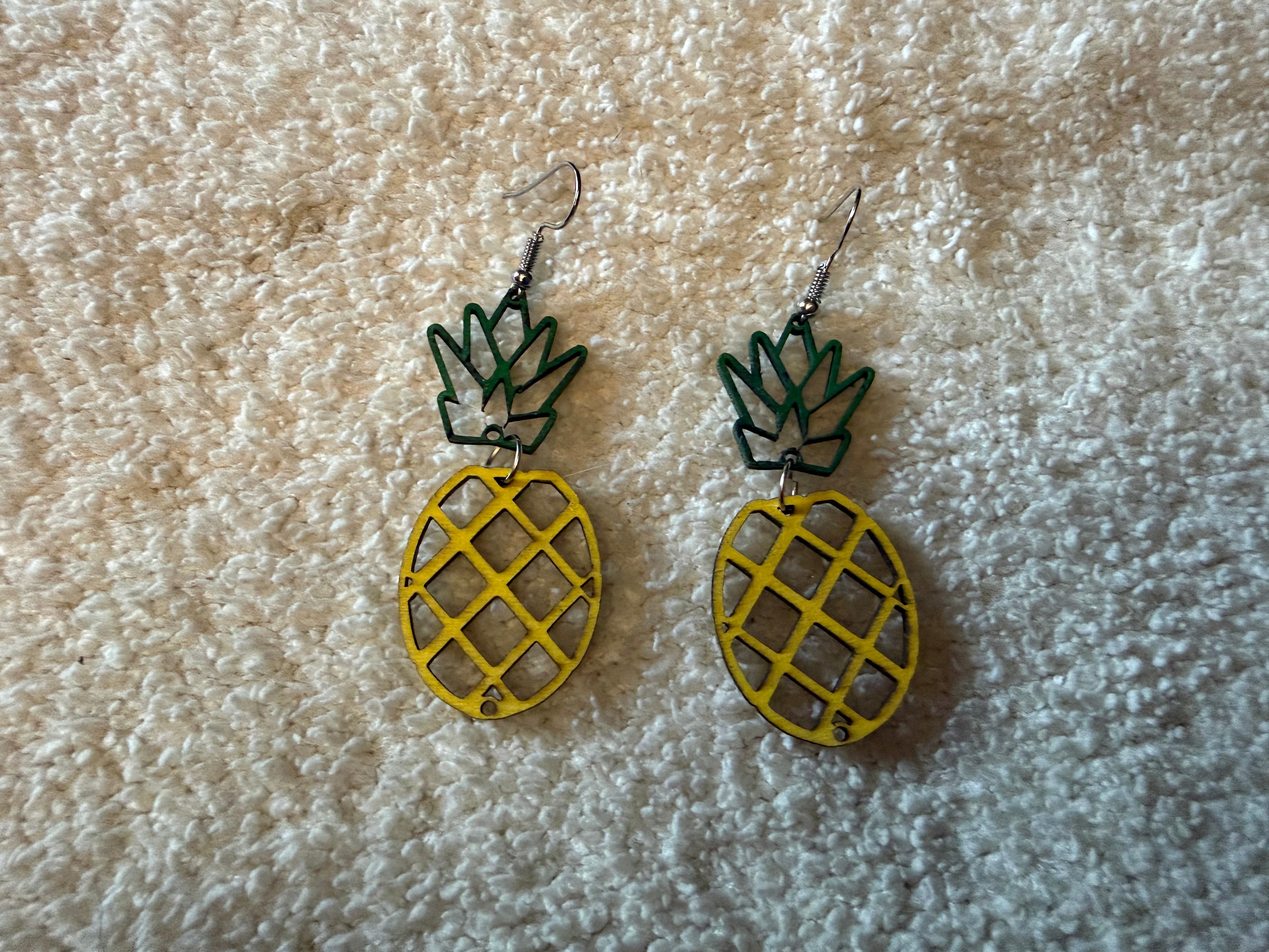 Pineapple Wooden Earrings 🍍