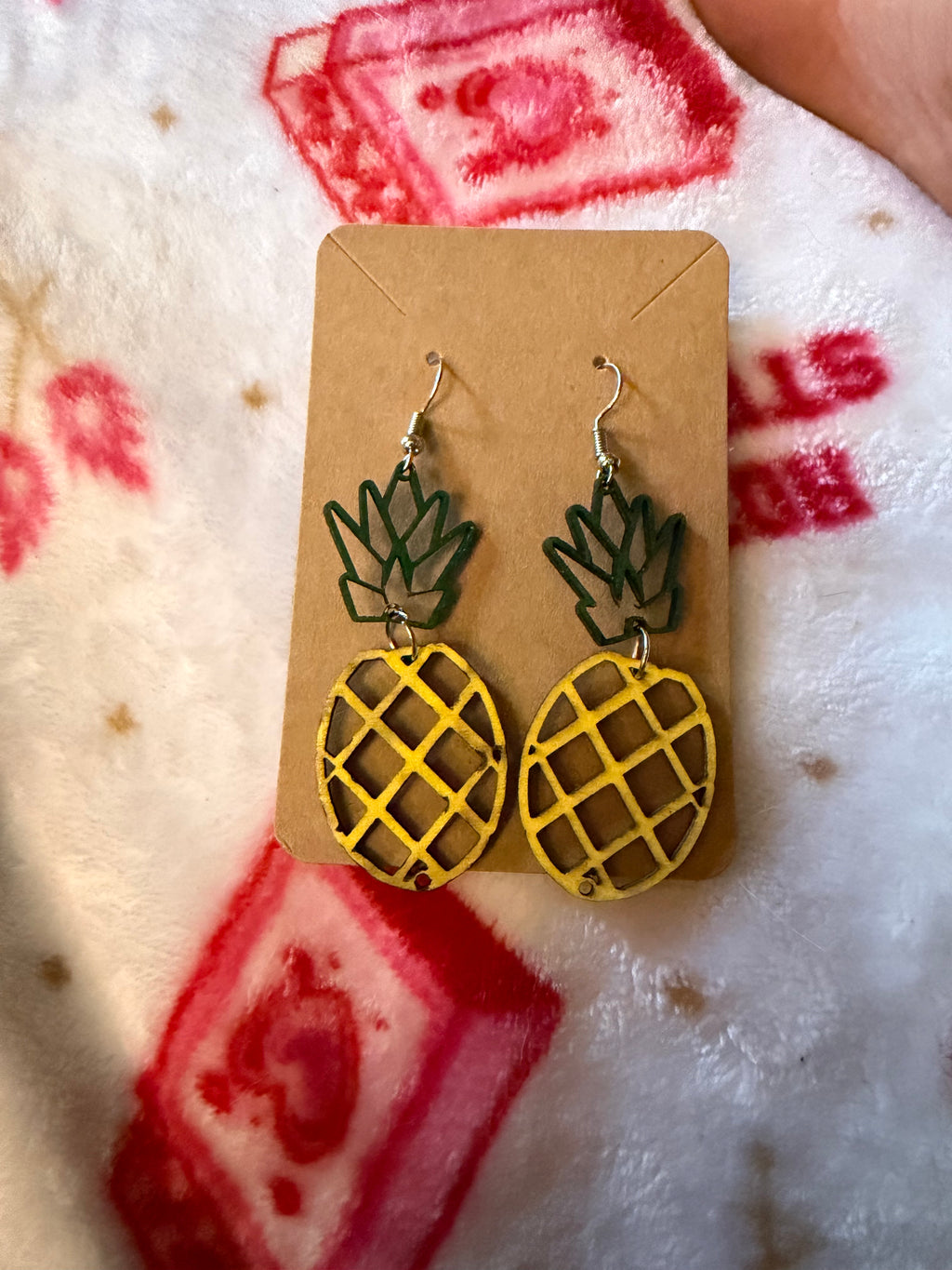 Pineapple Wooden Earrings 🍍