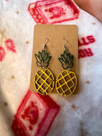 Pineapple Wooden Earrings 🍍